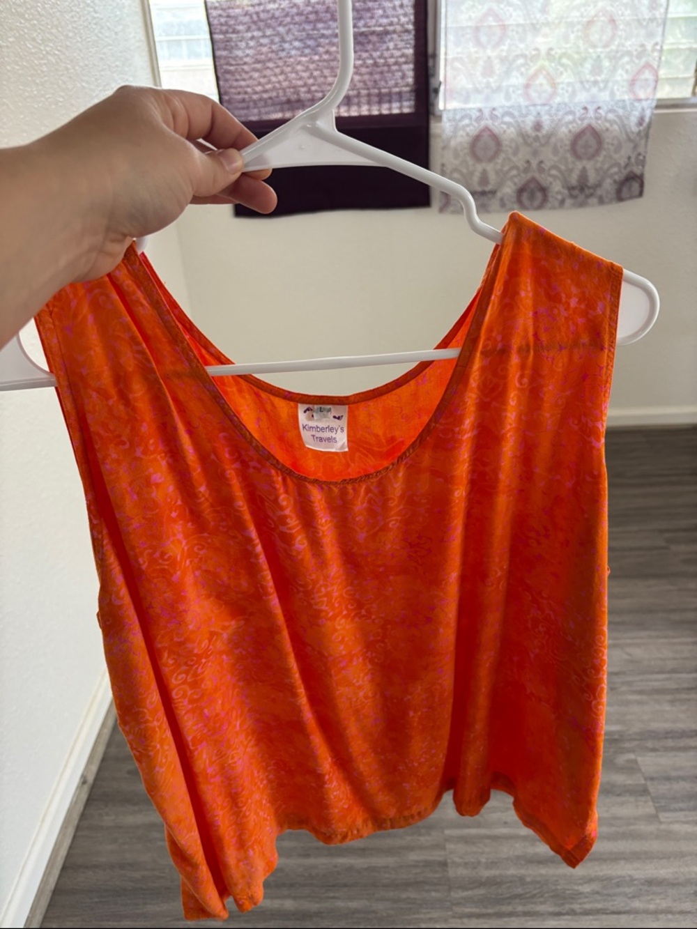 Kimberley's Travels Bright Orange Scoop Neck Tank